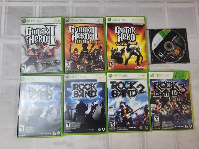 guitar hero & rockband games xbox 360