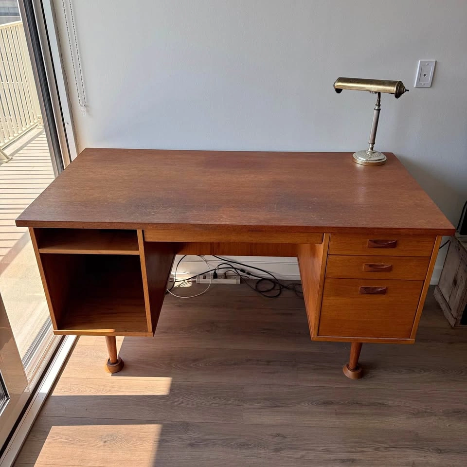 Vintage mid-century modern teak desk - pickup only!