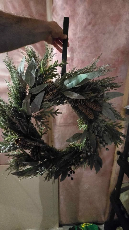 Holiday Wreath and Small Potted Artificial Tree - photo 2