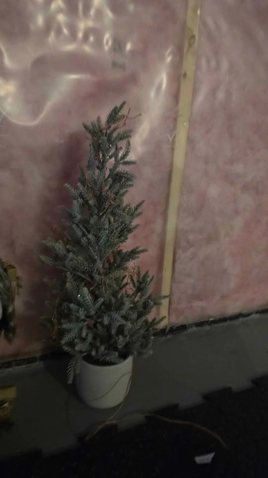 Holiday Wreath and Small Potted Artificial Tree - photo 3