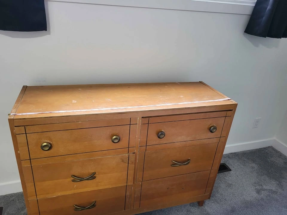 Vintage Mid-Century Modern 6-Drawer Double Dresser Project Piece - photo 3