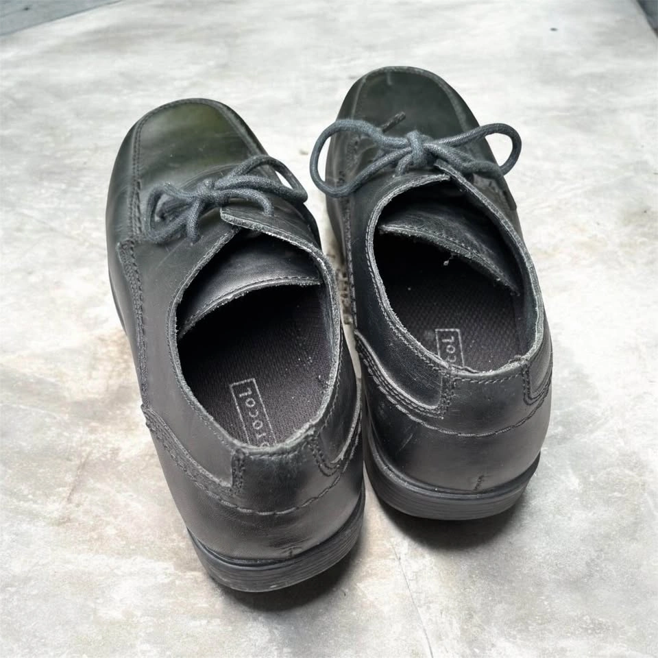 Protocol Black Leather Shoes Size 3 - photo 3