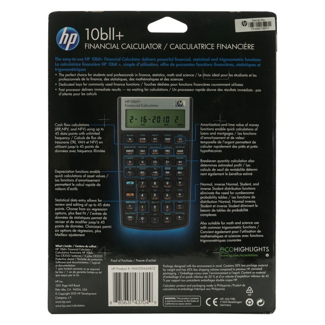 HP 10bII+ Financial Calculator - Brand New in Case, Full Set - photo 3