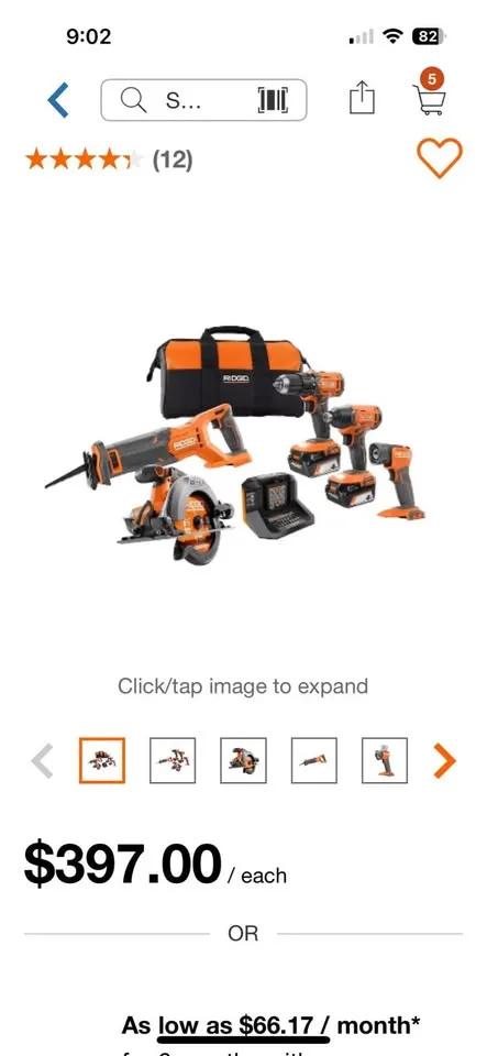 Ridgid 5 Tool Starter kit image indicator(3)