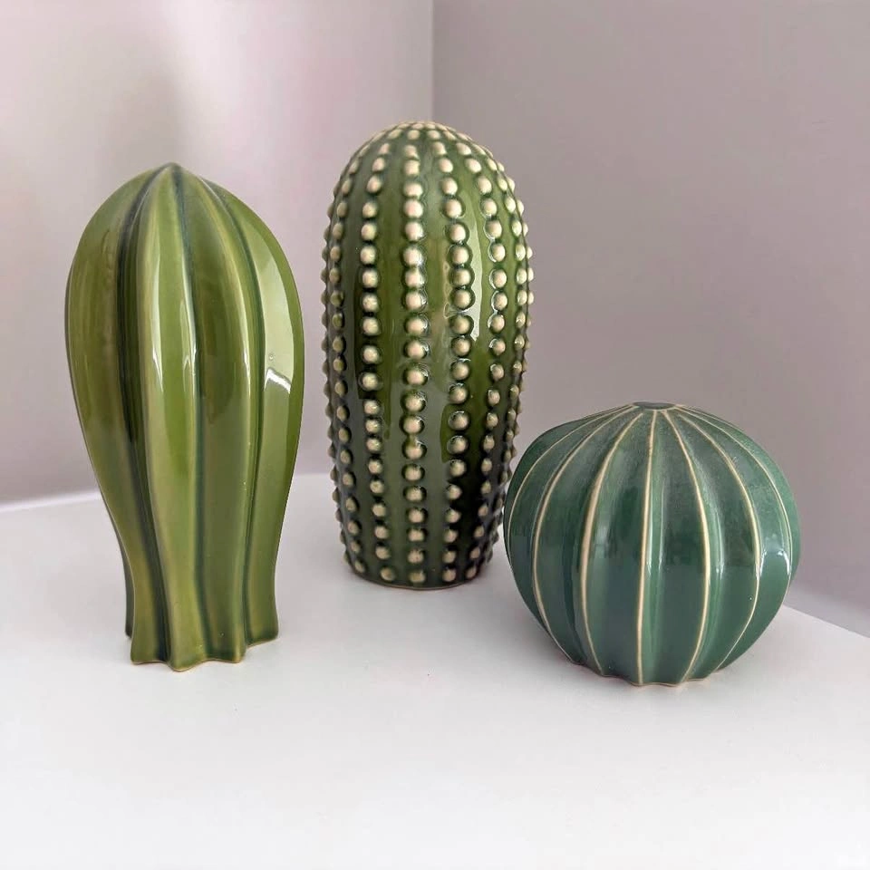 Set of 3 - Ikea SJÄLSLIGT Ceramic Cactus Decoration