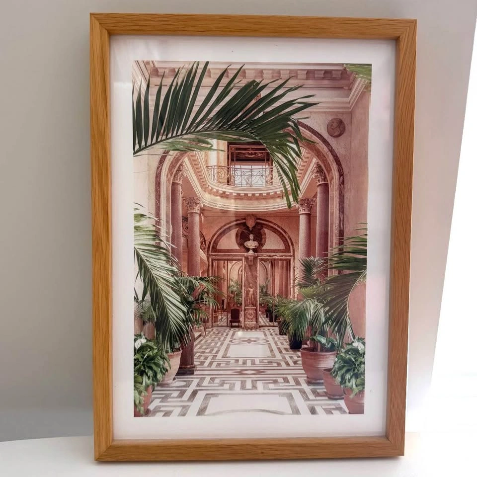 Framed Boho Style Picture with Wooden Frame 8 x 11.5 inches