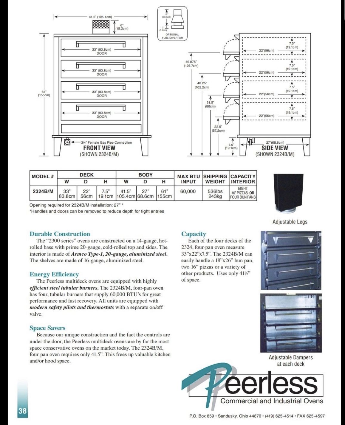 Peerless Gas Deck Pizza Oven - photo 4