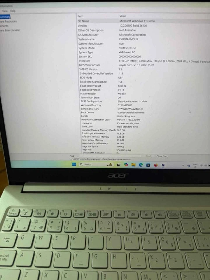 Acer Swift 3 Laptop i7 11th Gen, 16GB RAM, 1TB storage - photo 3