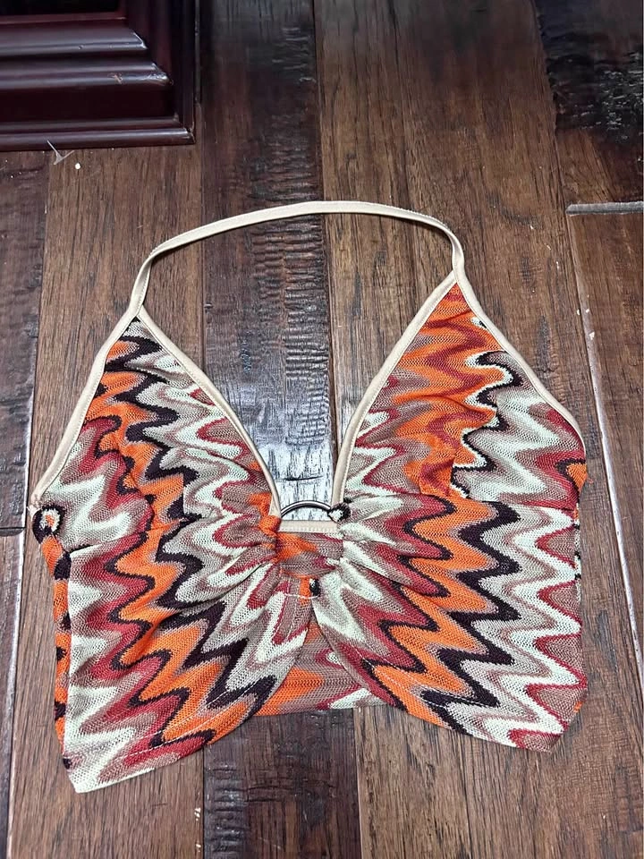 Small Chevron Halter Crop Top