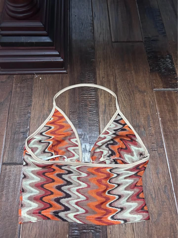 Small Chevron Halter Crop Top - photo 2