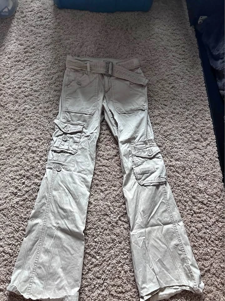 Garage Khaki Belted Flare Cargo Pants Size 00