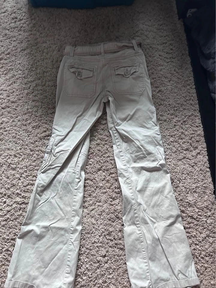 Garage Khaki Belted Flare Cargo Pants Size 00 - photo 2