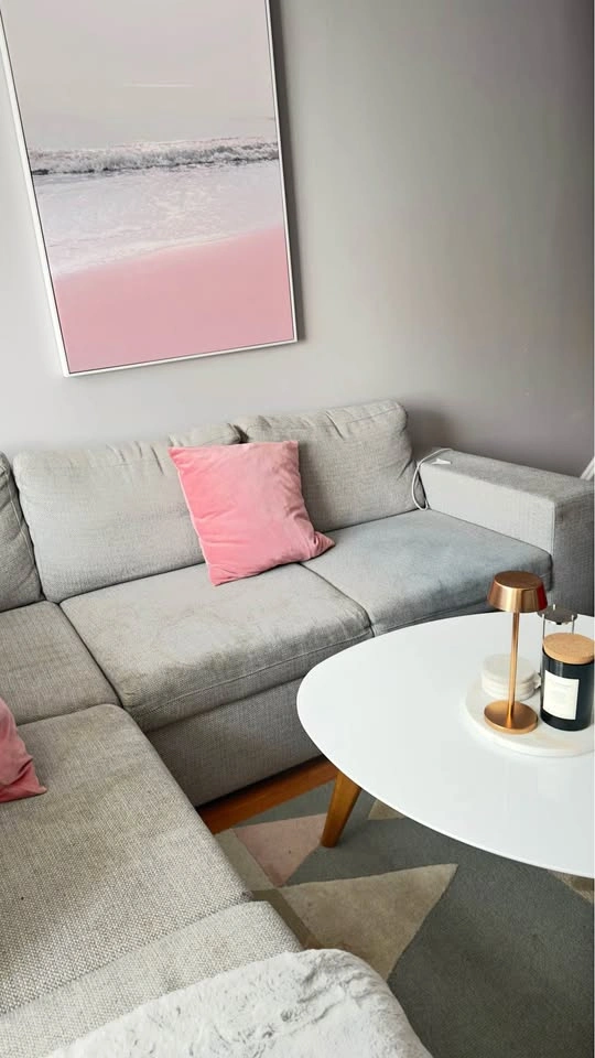 Structube Living Room Set: Sectional, Loveseat, Table & Decor