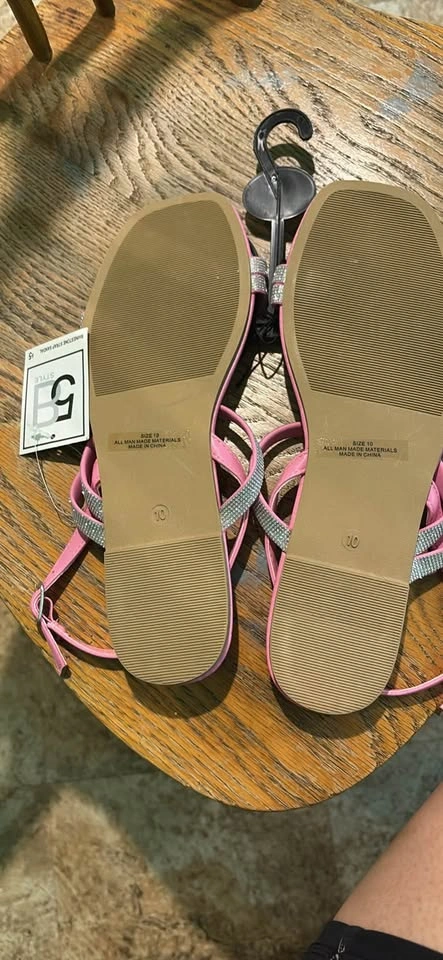 Pink rhinestone strap sandals - photo 2