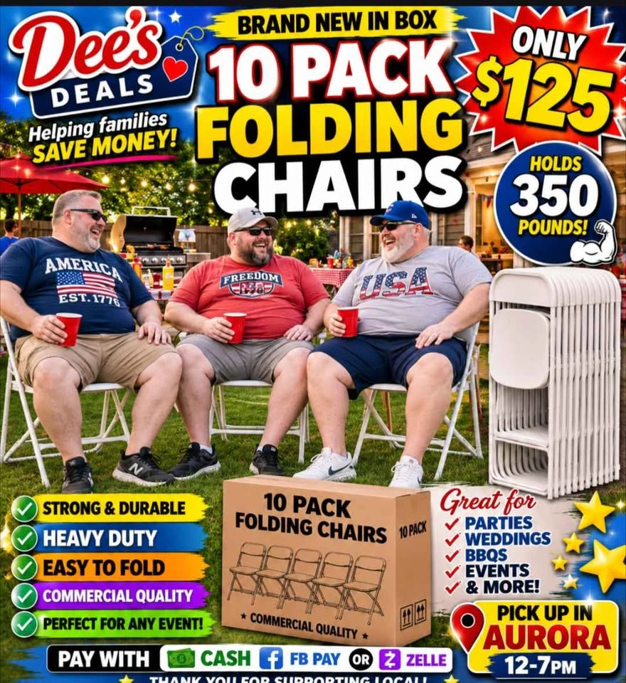 10 pack folding chairs BRAND NEW IN BOX ONLY $125 - photo 2