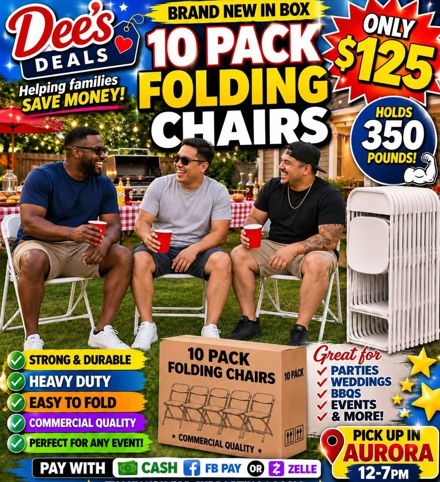 10 pack folding chairs BRAND NEW IN BOX ONLY $125 - photo 3