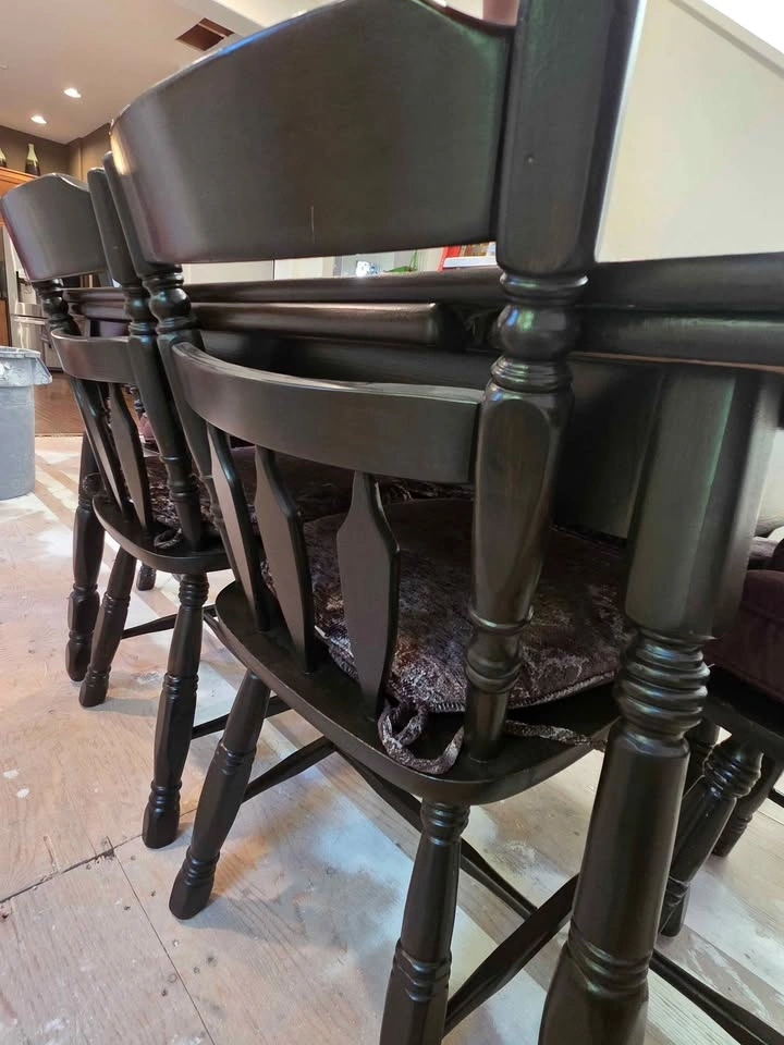 Dark Wood Dining Table with 6 Chairs - photo 5