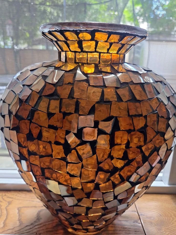 Amber Glass Mosaic large Vase