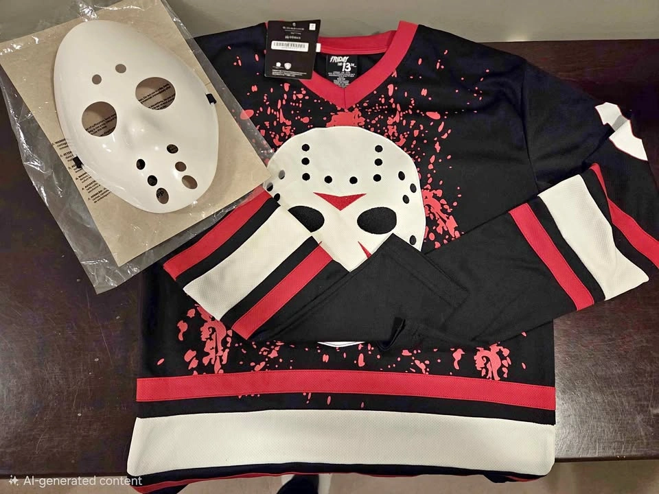 Friday the 13th Jason Voorhees Hockey Jersey & Mask Set XS