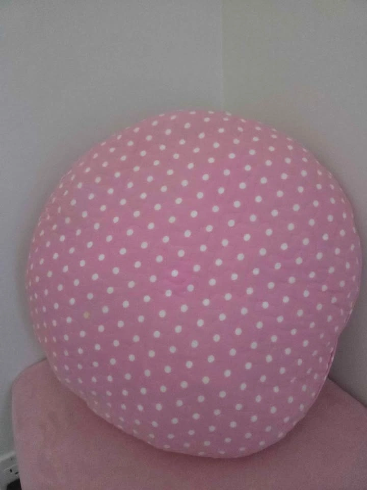 Round Pastel Ruffled Patchwork Decorative Pillow - photo 4