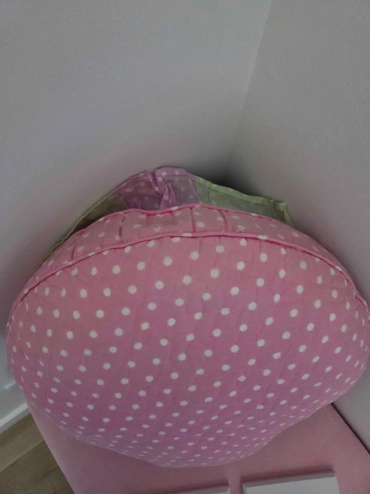 Round Pastel Ruffled Patchwork Decorative Pillow - photo 5