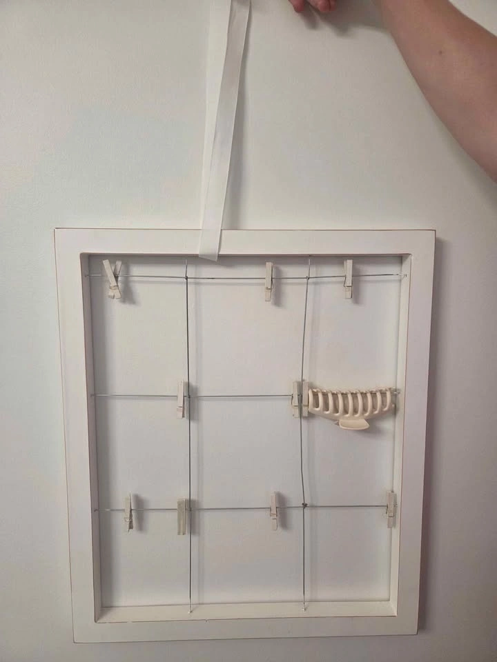 White Wooden Photo Display Frame with Clips - photo 2