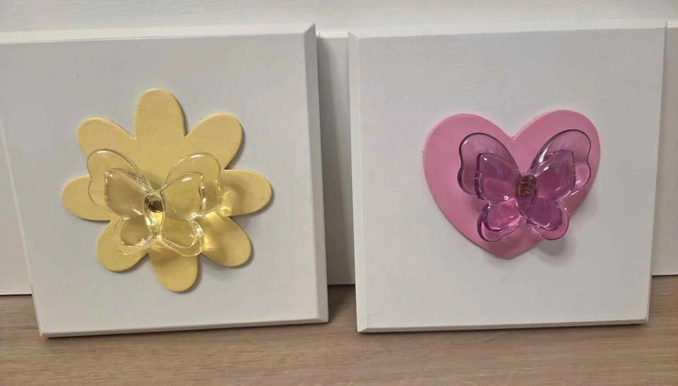 Hand-Crafted 3D Glass Butterfly Wall Plaques – Set of 2