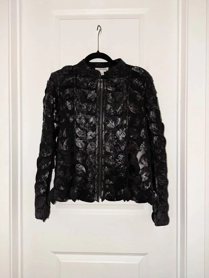 Joseph Ribkoff Black Leaf Pattern Jacket - photo 2
