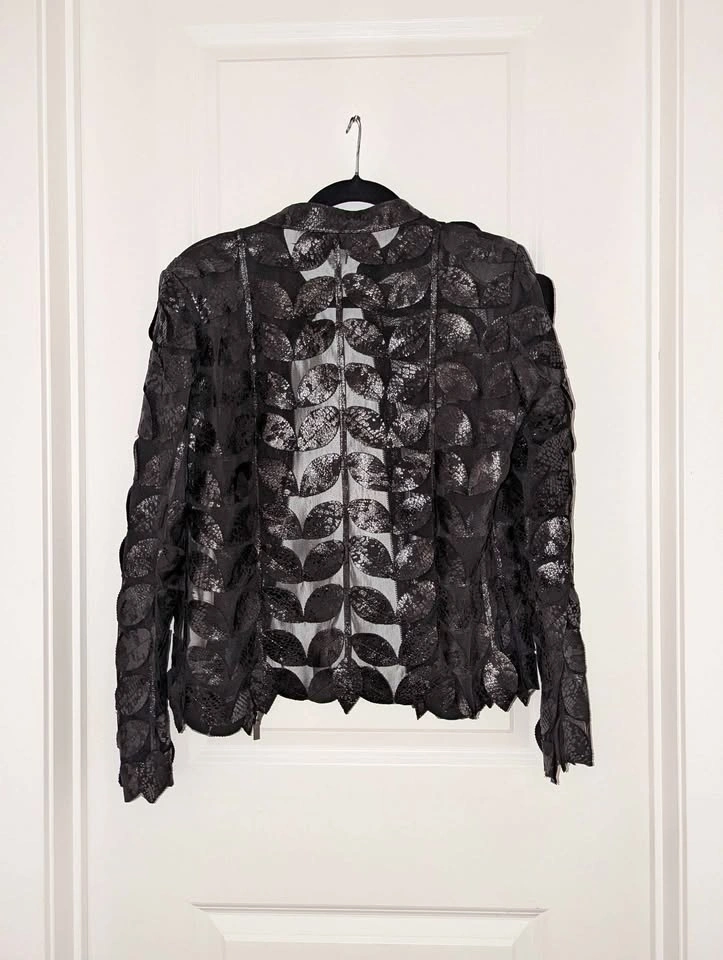 Joseph Ribkoff Black Leaf Pattern Jacket - photo 3