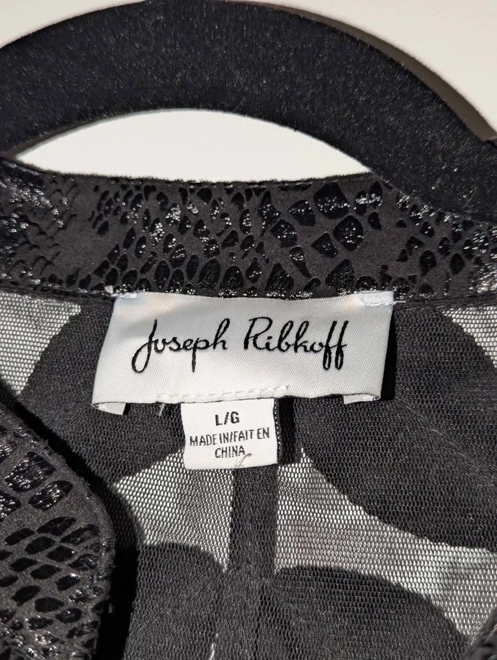 Joseph Ribkoff Black Leaf Pattern Jacket - photo 5