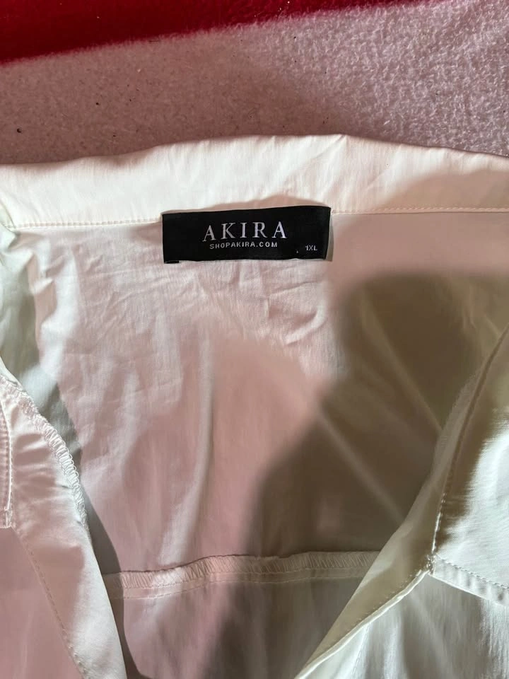 Akira white womens button down shirt - photo 3