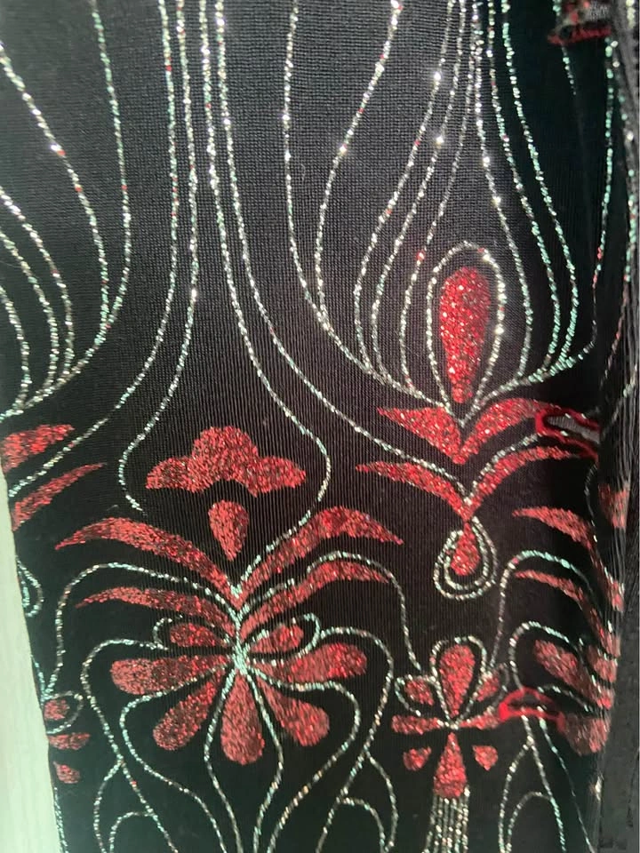 Medium Black and Red Glitter Long Cardigan Duster - photo 2