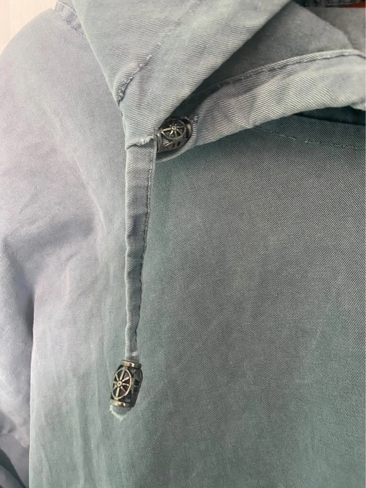 BLUE GRAPHIC HOODED PULLOVER - photo 3