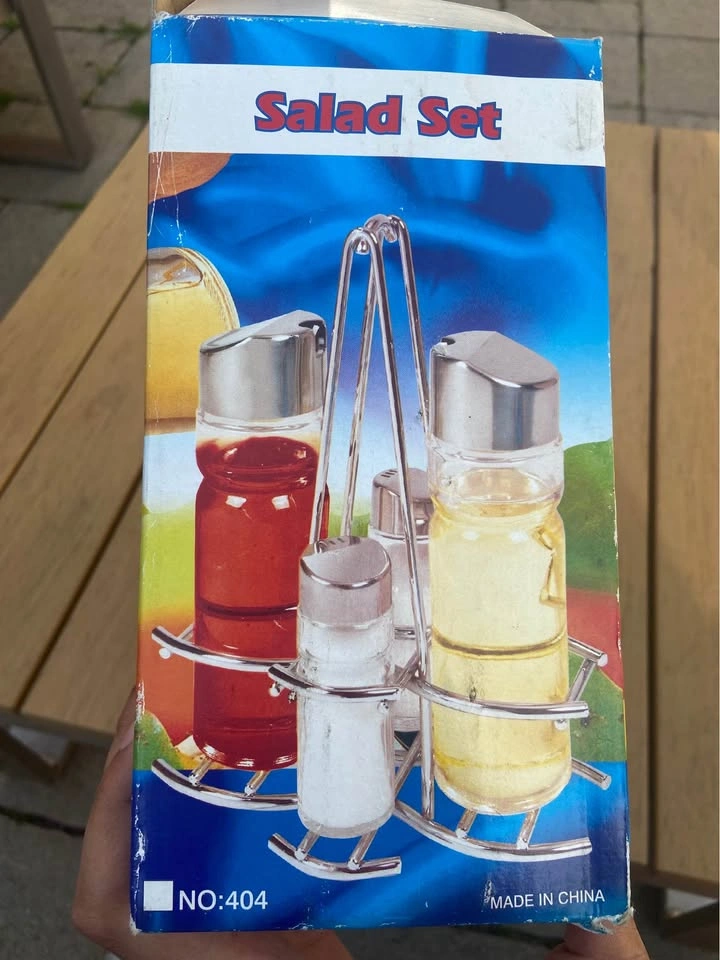 NEW UNOPENED Salad Dressing Set Stainless Steel + Glass - photo 4