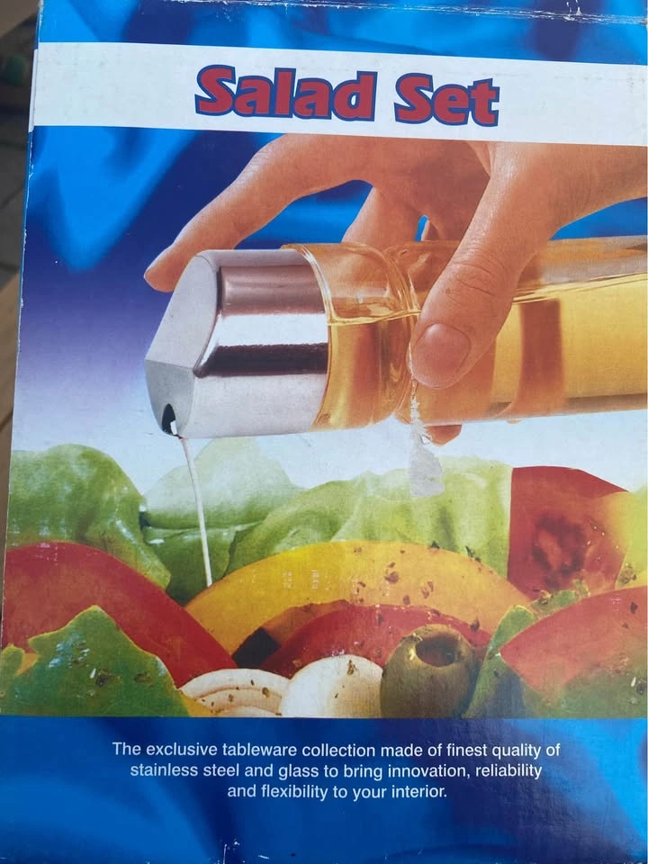 NEW UNOPENED Salad Dressing Set Stainless Steel + Glass - photo 5