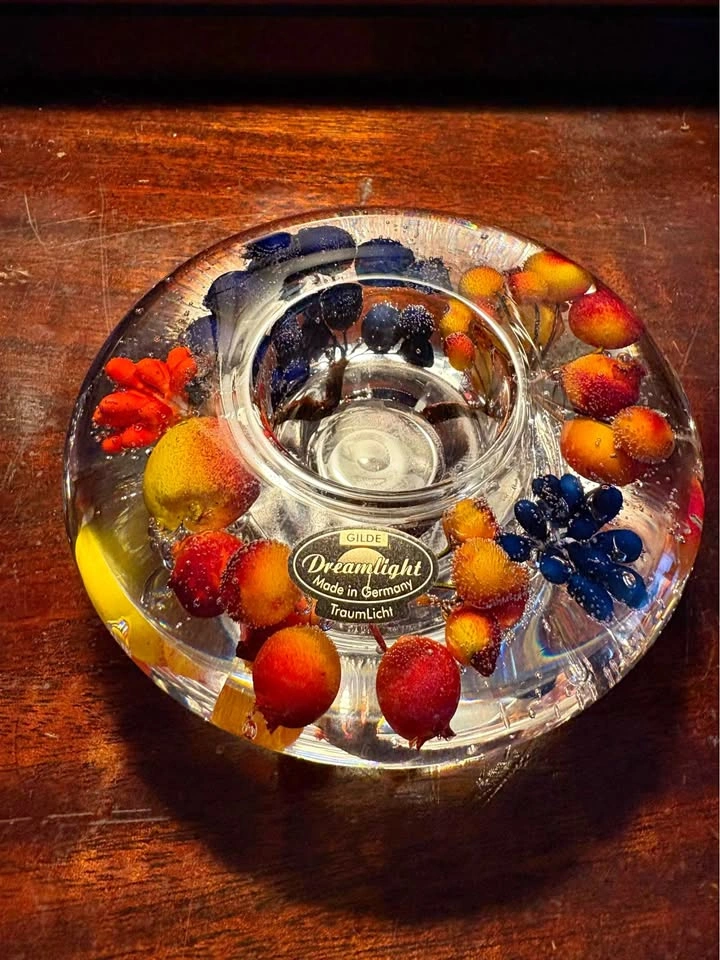 Vintage Gilde "Dreamlight" Glass Tealight Candle Holder