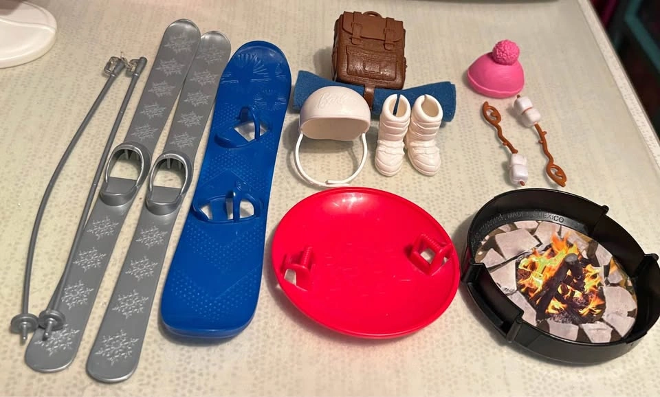 Barbie Winter Sports Accessories Lot