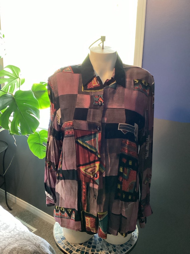 Chagall Abstract Print Button-Up Shirt