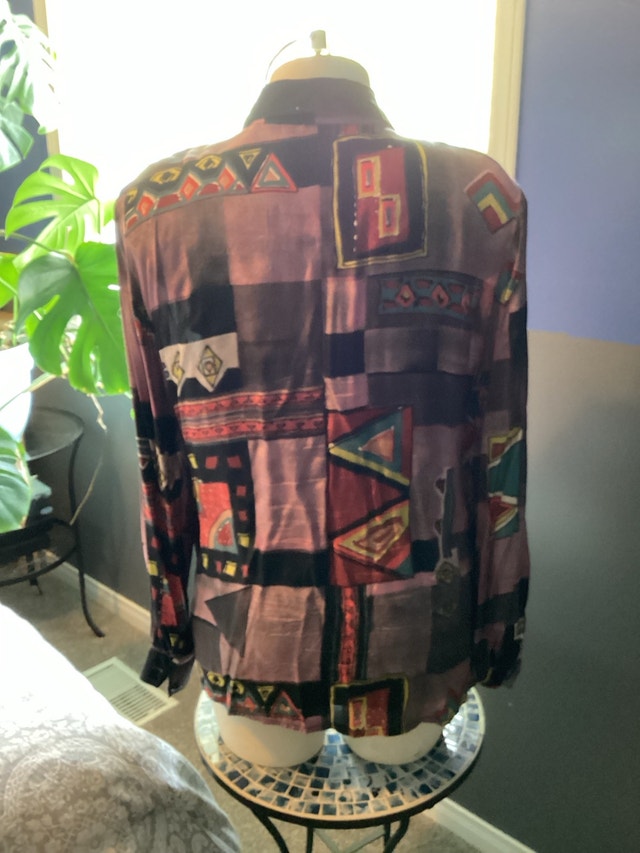 Chagall Abstract Print Button-Up Shirt - photo 4