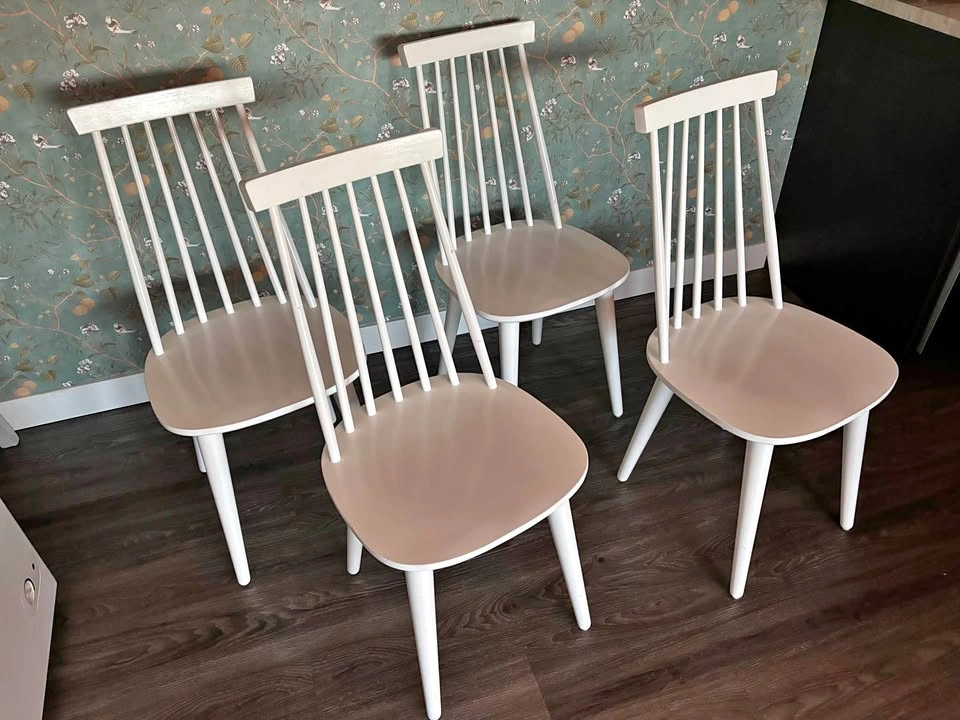 Dining chairs - White/Spindle back $80 for all 4