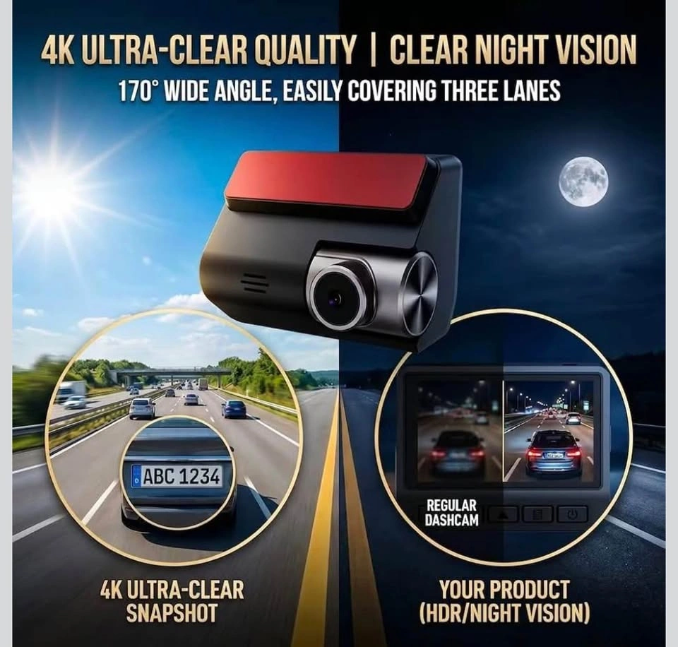 4K+1080P Dash Cam Front and Rear (Includes 32GB Card) - photo 2