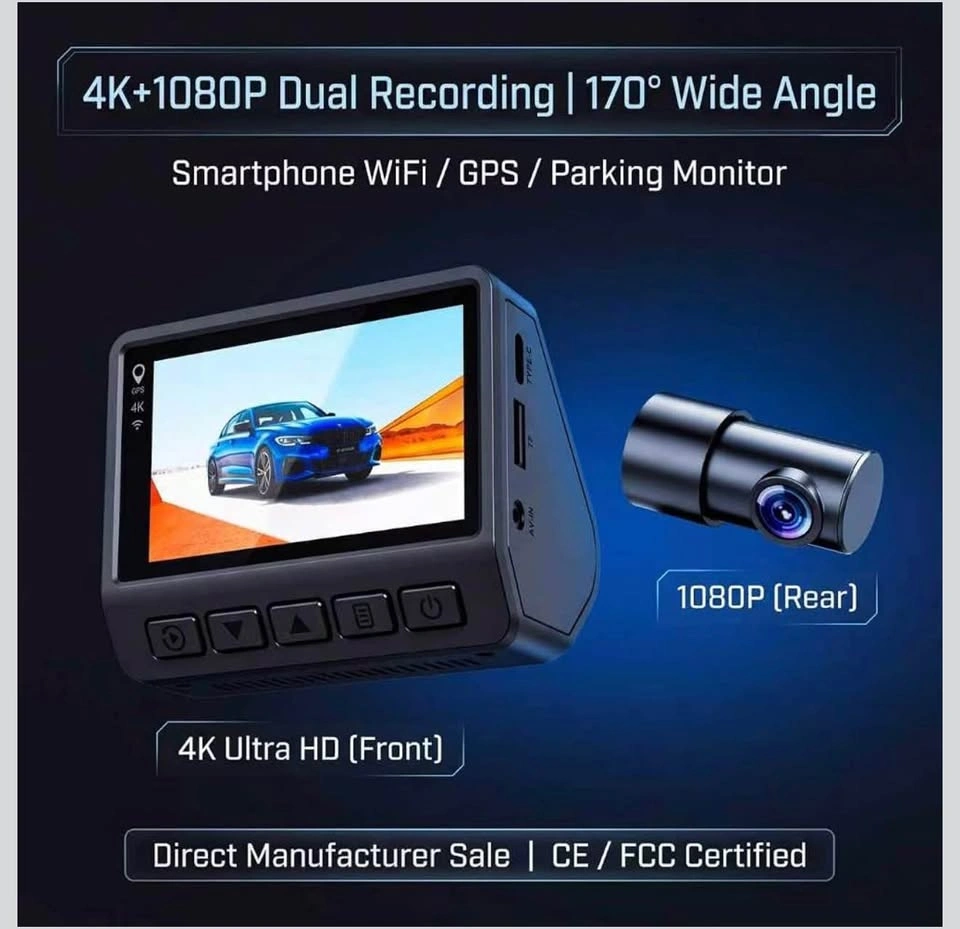 4K+1080P Dash Cam Front and Rear (Includes 32GB Card) - photo 5