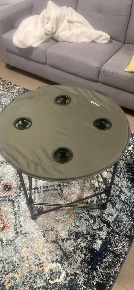 Uline Folding Camping Table with Cup Holders