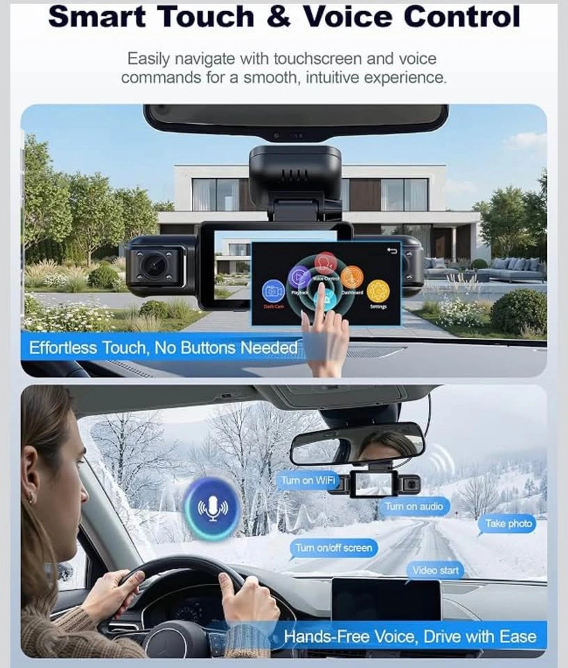4K Dash Cam Front and Rear, 4 Channel 360 View Car Camera - photo 5
