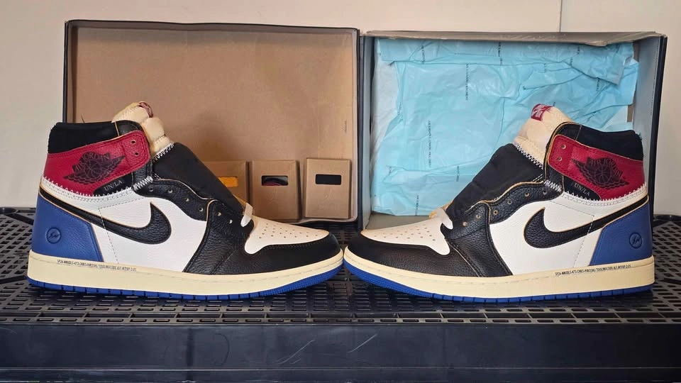 Size 10 Union x Fragment x Air Jordan 1 Varsity Red/Sport Royal - photo 2