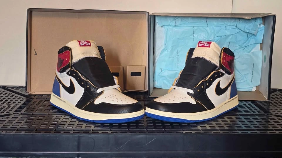 Size 10 Union x Fragment x Air Jordan 1 Varsity Red/Sport Royal - photo 3