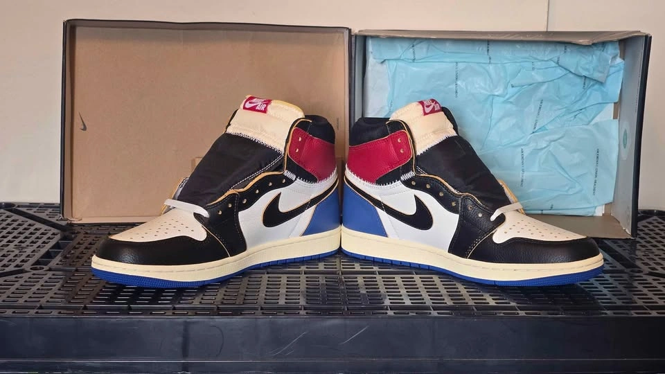 Size 10 Union x Fragment x Air Jordan 1 Varsity Red/Sport Royal - photo 5