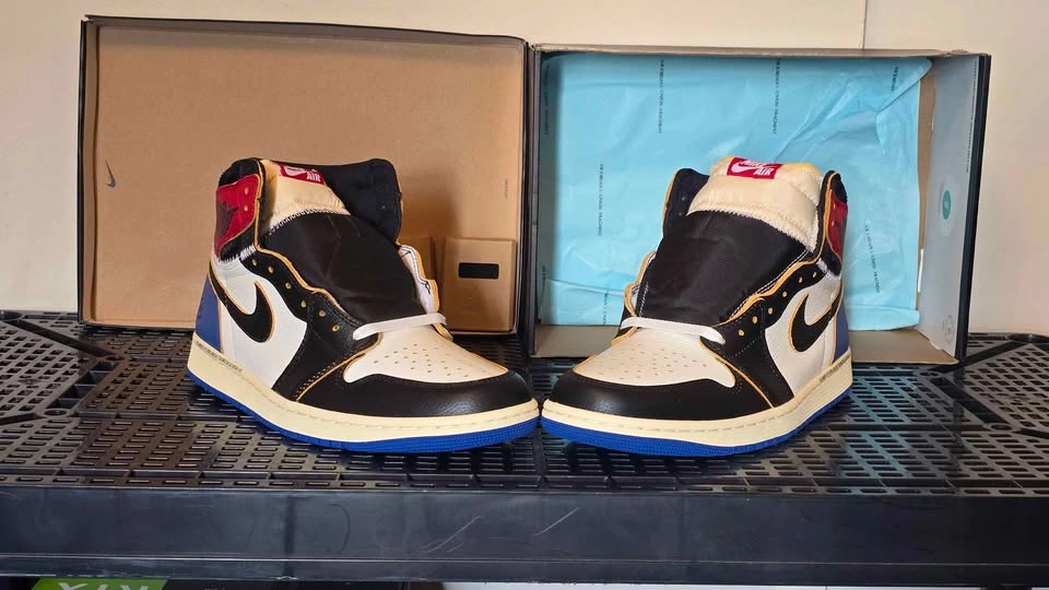 Size 11 Union x Fragment x Air Jordan 1 Varsity Red/Royal - photo 3