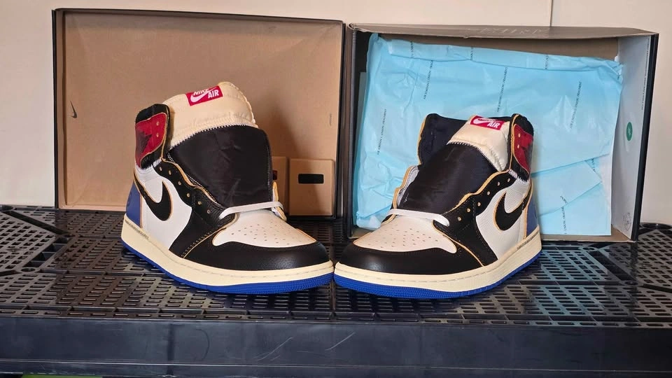 Size 12 Union x Fragment x Air Jordan 1 Varsity Red/Sport Royal - photo 3