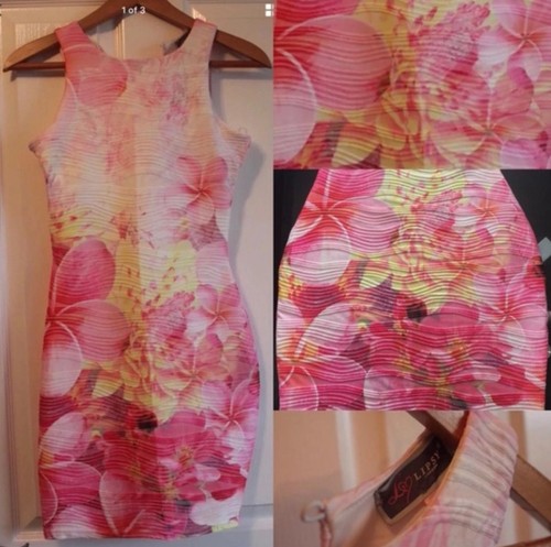 Lipsy 🍋🌺 Lemon and Pink Tropical Summer Dress